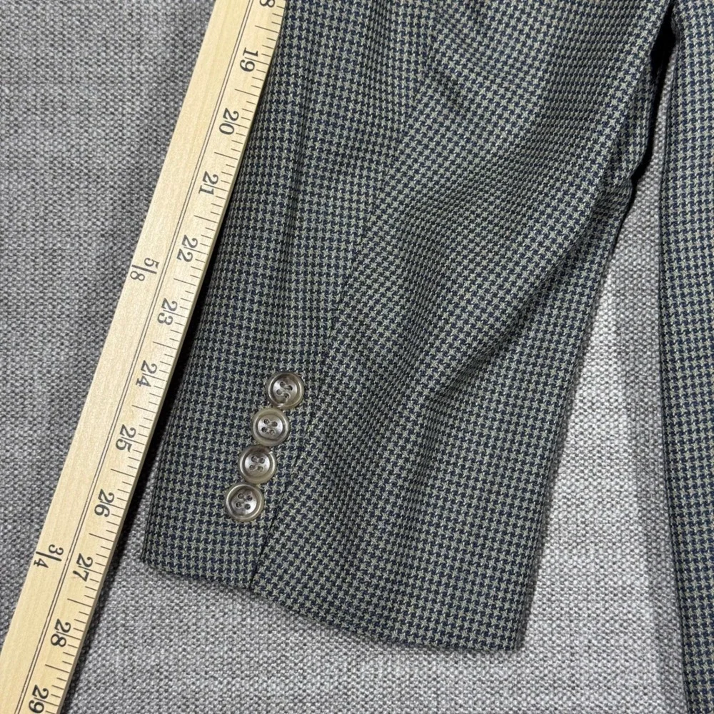 Stafford Mens Worsted Wool Micro Houndstooth Blazer Sport Coat 45L